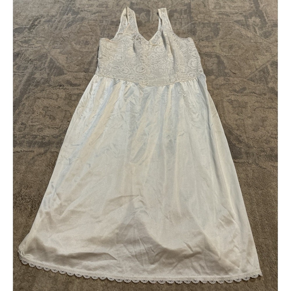 Vtg Warner's‎ Perfect Measure Women's Nylon Full Slip Ivory White  Sz 34 55703